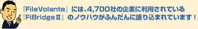4,700社が利用のFiBridgeIIのノウハウがふんだんに盛り込まれています！